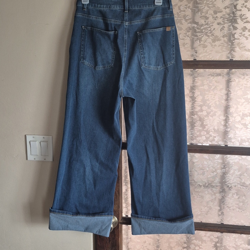 Halara Flex High Waisted Jeans Rolled Hem Wide Leg (M) - Picture 6 of 10